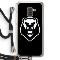 Angry Bear (black): Samsung Galaxy A8 (2018) Transparant Hoesje met koord