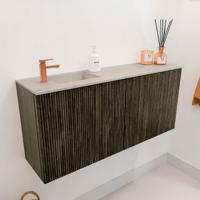 Toiletmeubel Mondiaz Joya Dlux | 90 cm | Meubelkleur Shadow | Faye wastafel Opalo Wasbak Links | 1 kraangat