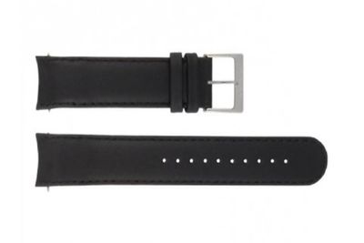 Mondaine horlogeband BM20086 / FE23122.20Q.2 Leder Zwart 22mm + standaard stiksel