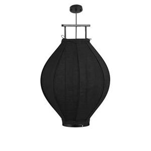 Mica Decorations Pego Hanglamp - H73 x Ø54 cm - Linnen - Zwart