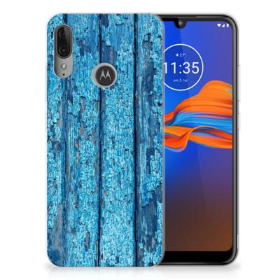 Motorola Moto E6 Plus | Bumper Hoesje | Wood Blue
