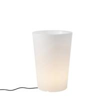 QAZQA Smart buiten vloerlamp bloempot wit IP65 incl. LED Wifi A60 -