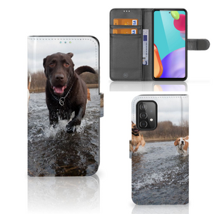 Samsung Galaxy A52 Telefoonhoesje met Pasjes Honden Labrador