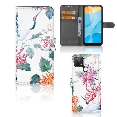 OPPO A15 | Telefoonhoesje | Met pasjeshouder | Bird Flowers