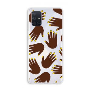 Hands dark: Galaxy A71 Transparant Hoesje