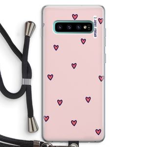 Hartjes: Samsung Galaxy S10 Plus Transparant Hoesje met koord