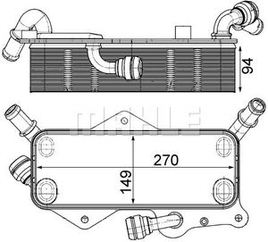 Oliekoeler, automatische transmissie BEHR HELLA SERVICE *** PREMIUM LINE *** MAHLE, u.a. für Audi