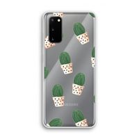 Cactusprint roze: Samsung Galaxy S20 Transparant Hoesje Cactusprint roze: Samsung Galaxy S20 Transparant Hoesje