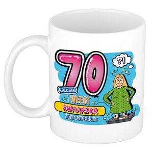 Cadeau mok - 70 weegt zwaarder dan verwacht - keramiek - 300 ml