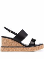 Ferragamo sandales compensées Vara Bow 55 mm - Noir