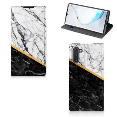 Samsung Galaxy Note 10 | Standcase | Marmer Wit Zwart - Origineel Cadeau Man