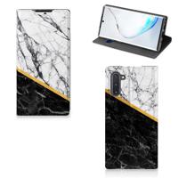 Samsung Galaxy Note 10 | Standcase | Marmer Wit Zwart - Origineel Cadeau Man