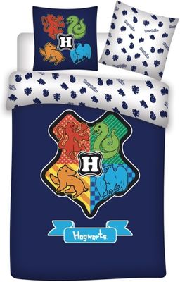 Harry Potter - Hogwarts Blue 1 Persoons Dekbedovertrek (140cm x 200cm)