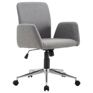 HOMCOM Kantoorstoel draaistoel bureaustoel directiestoel stoel met armleuning stof grijs | Aosom Netherlands