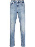 Calvin Klein Jeans jean slim à patch logo - Bleu - thumbnail