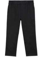 Burberry Kids pantalon en coton à logo brodé - Noir