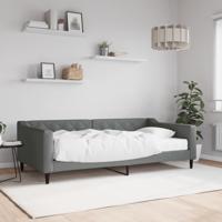 Slaapbank met matras 100x200 cm stof donkergrijs