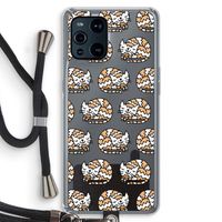 Slapende poes: Oppo Find X3 Pro Transparant Hoesje met koord
