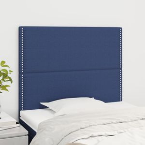 Hoofdborden 2 st 90x5x78/88 cm stof blauw