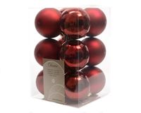 Kerstbal plastic glans-mat/60mm/ossenbloed - Ksd