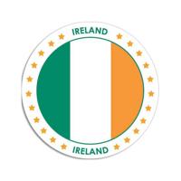 Vlag van Ierland stickers - 20x - rond - D14,8 cm - in vlag kleuren - Landen thema