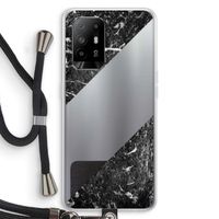 Zwart marmer: Oppo A95 5G Transparant Hoesje met koord