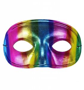 Oogmasker regenboog metallic