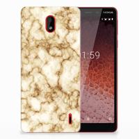 Nokia 1 Plus | TPU | Siliconen hoesje | Marmer Goud
