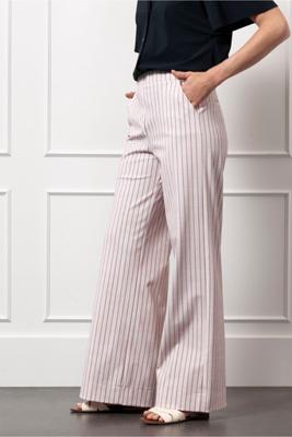Lexie pinstripe trousers - pale pink/dark blue - 12799