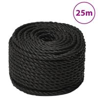 VidaXL Werktouw 16 mm 25 m polypropeen zwart