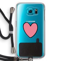 Hartje: Samsung Galaxy S6 Transparant Hoesje met koord
