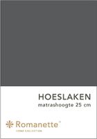 Romanette Hoeslaken Katoen Antraciet-90 x 200 cm - thumbnail