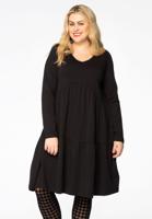 Yoek Jurk met ruches ORGANIC | Zwart | Maat 58/60
