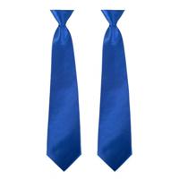 Carnaval verkleed stropdas - 2x - blauw - volwassenen - 40 cm - met elastiekje