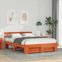 Bedframe Wasbruin 150 x 200 cm Massief grenenhout