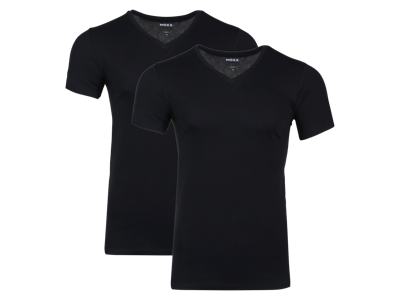 MEXX 2 Heren T-shirts (V-hals, Zwart, M)