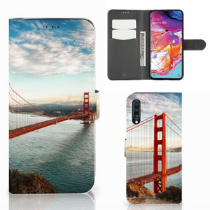 Samsung Galaxy A70 Flip Cover Golden Gate Bridge