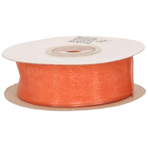 Hobby/decoratie organza sierlint - oranje - 2,5 cm x 20 meter - Cadeaulint - inpakken