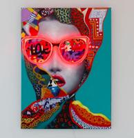 Muurschilderij (LED Neon) - Chic Woman - Klein Muurschilderij (LED Neon) - Chic Woman - Klein