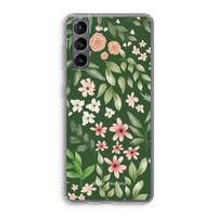 Botanical green sweet flower heaven: Samsung Galaxy S21 Transparant Hoesje
