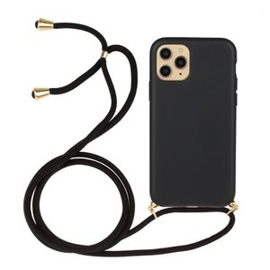 Lunso - Backcover hoes met koord - iPhone 13 Pro Max - Zwart