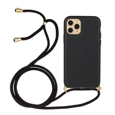 Lunso - Backcover hoes met koord - iPhone 13 Pro Max - Zwart