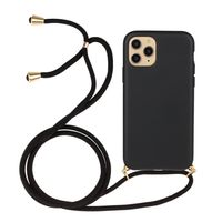 Lunso - Backcover hoes met koord - iPhone 13 Pro Max - Zwart