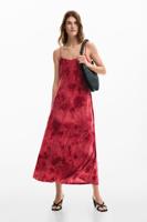 Bloemenjurk met bandjes - RED - L