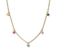 Ketting geelgoud-zirconia goud-en meerkleurig 44 cm