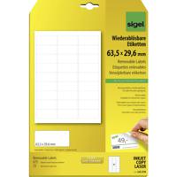 Sigel LA210 Universele etiketten 63.5 x 29.6 mm Papier Wit 675 stuk(s) Weer verwijderbaar Inkjet, Laser (zwart/wit), Laser (kleur), Kopiëren (zwart/wit),