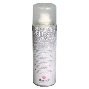 Hobby verf spray - met glitters - zilver - 125 ml - voor papier/glas/keramiek/metaal/plastic etc