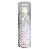 Hobby verf spray - met glitters - zilver - 125 ml - voor papier/glas/keramiek/metaal/plastic etc - thumbnail