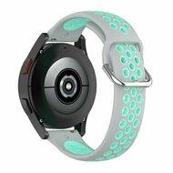 Siliconen sportbandje met gesp - Grijs + turquoise - Huawei Watch GT 5 (Pro) / GT 4 / GT 3 / GT 2 - 46mm