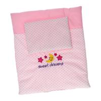 Johntoy Baby rose poppendeken en kussenset